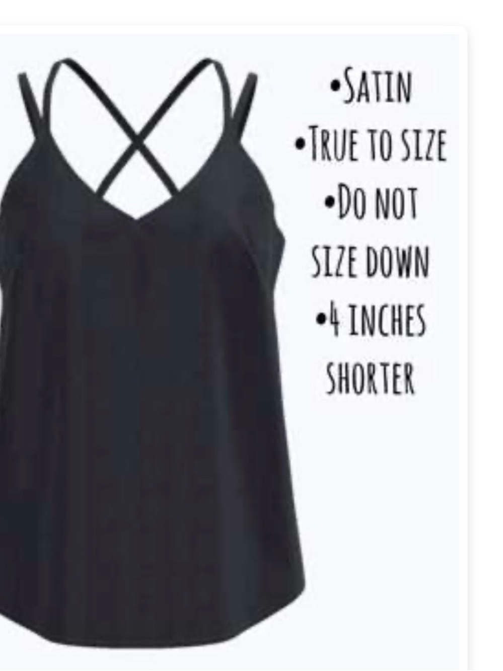 Lularoe XL Black Satin Danielle Cami NWT